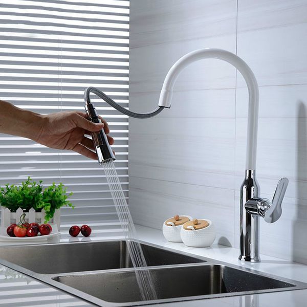 pull out faucet white & chrome plated brass kitchen sink mixer tap cold and single hole rotation deck mounted
pull out faucet white & chrome plated brass kitchen sink mixer tap cold and single hole rotation deck mounted