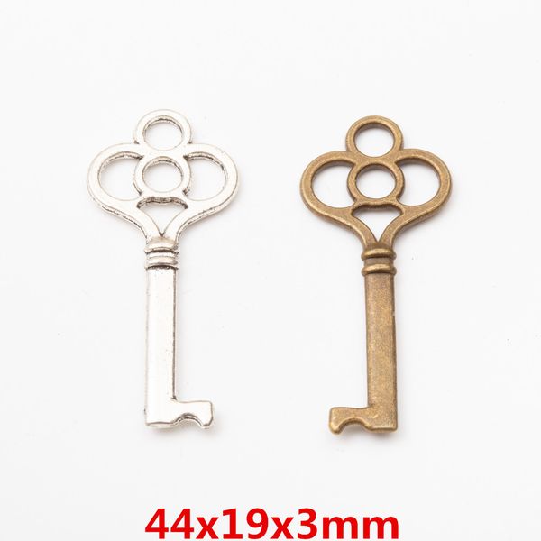 50pcs 44*19mm vintage silver decorative key charms antique bronze metal alloy key pendants for bracelet earring diy jewelry, Bronze;silver
50pcs 44*19mm vintage silver decorative key charms antique bronze metal alloy key pendants for bracelet earring diy jewelry, Bronze;silver