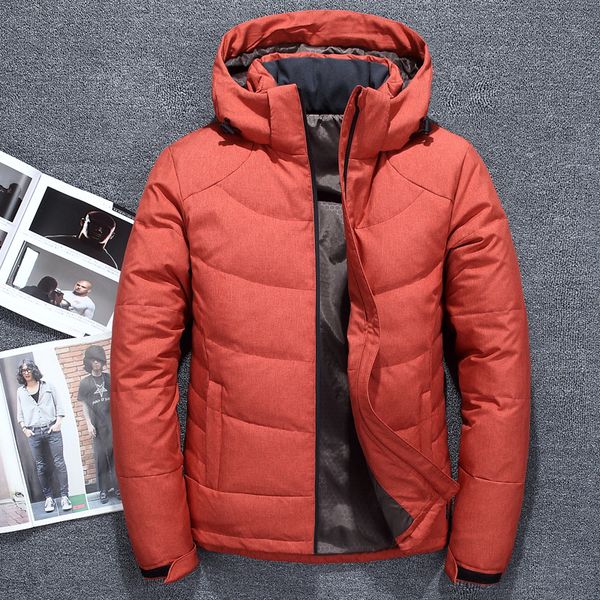 nice fashion brand winter men down jacket casual mens down jacket and coats parka casaco masculino inverno, Black