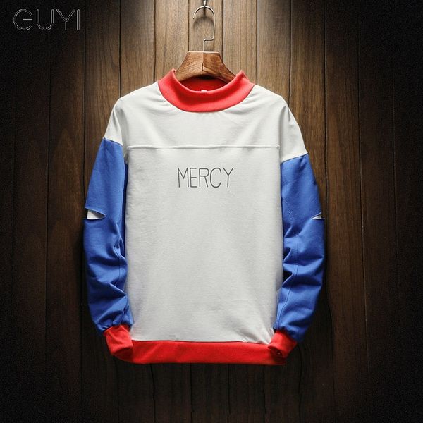guyi fake two pieces mercy letter printing men hoodies sweatshirts patchwork male pullover hip hop men's casual tracksuit, Black
guyi fake two pieces mercy letter printing men hoodies sweatshirts patchwork male pullover hip hop men's casual tracksuit, Black