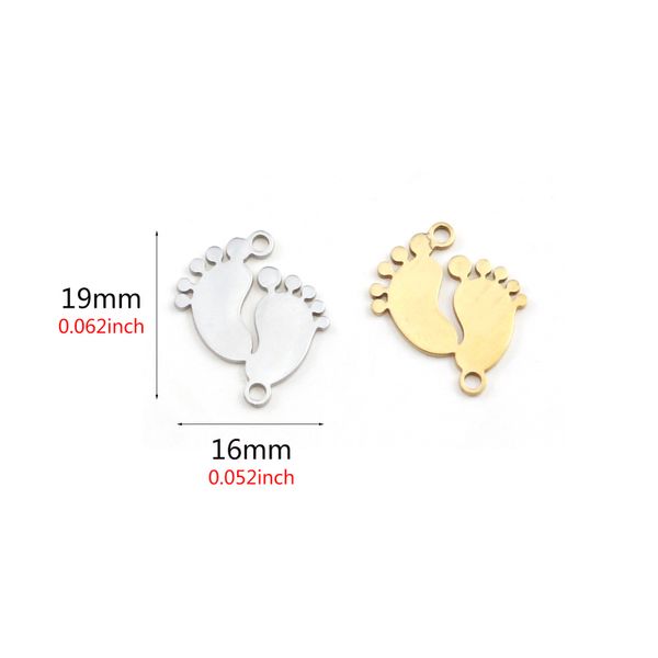 aiovlo 5pcs/lot stainless steel charm pendants cute lovely baby feet diy metal bracelet necklace jewelry findings accessories, Silver 
aiovlo 5pcs/lot stainless steel charm pendants cute lovely baby feet diy metal bracelet necklace jewelry findings accessories, Silver