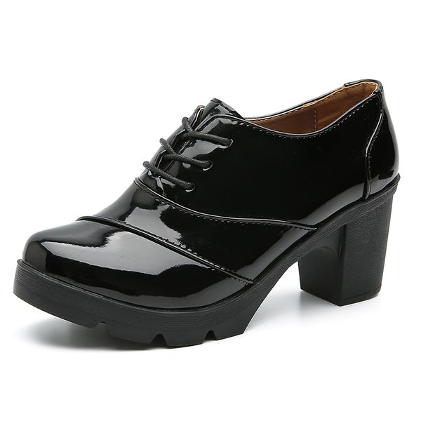 dress shoes ngouxm women pumps woman derby genuine leather lace-up office ladies square round toe high heels 7cm, Black
dress shoes ngouxm women pumps woman derby genuine leather lace-up office ladies square round toe high heels 7cm, Black