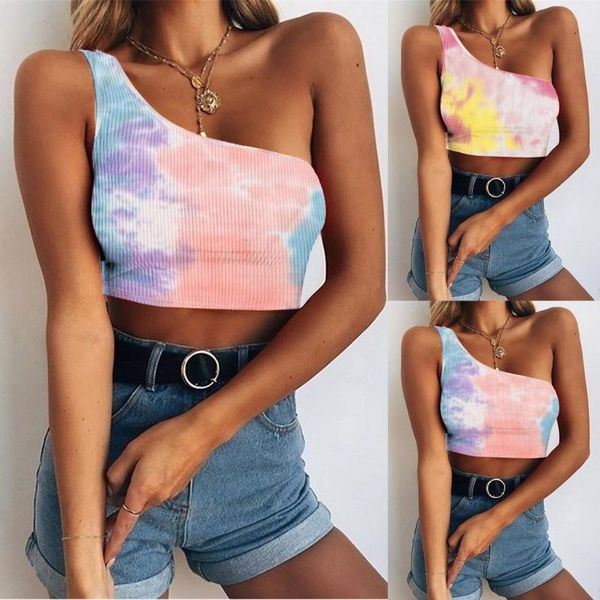 summer female sleeveless festival short streetwear vest chic fashion tie dye print one shoulder short tank vests, White
summer female sleeveless festival short streetwear vest chic fashion tie dye print one shoulder short tank vests, White