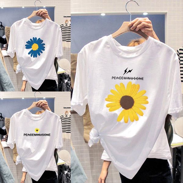 2020 summer clothes daisy 100% pure cotton short sleeve t-shirt women's loose large size clothing t-shirt clothing student top, White
2020 summer clothes daisy 100% pure cotton short sleeve t-shirt women's loose large size clothing t-shirt clothing student top, White