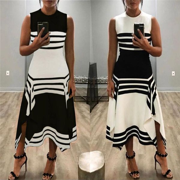 womens summer dresses retro striped rounded collar and sleeveless positioning and tailoring clothing womens fashion apparel, Black;gray
womens summer dresses retro striped rounded collar and sleeveless positioning and tailoring clothing womens fashion apparel, Black;gray