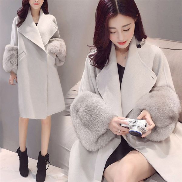 2019 coat female long sleeve women winter jackets lapel wool coat trench jackets long sleeve overcoat outwear a50, Black
2019 coat female long sleeve women winter jackets lapel wool coat trench jackets long sleeve overcoat outwear a50, Black