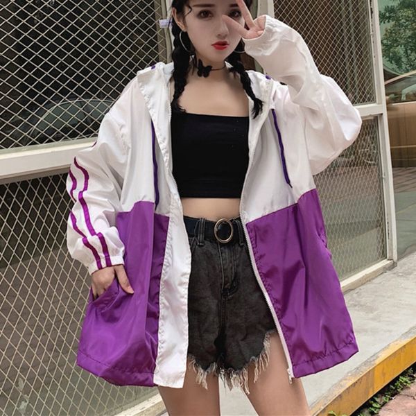women zipper basic jackets pockets casual long sleeves coats oversize female autumn hooded jacket two tone windbreaker jacket, Black;brown
women zipper basic jackets pockets casual long sleeves coats oversize female autumn hooded jacket two tone windbreaker jacket, Black;brown
