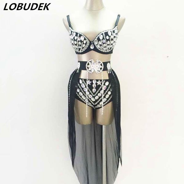 sparkly rhinestones bikini crystals 3 pieces set nightclub dj singer stage outfit bar pole dance costume lady dance clothes, Black;red
sparkly rhinestones bikini crystals 3 pieces set nightclub dj singer stage outfit bar pole dance costume lady dance clothes, Black;red