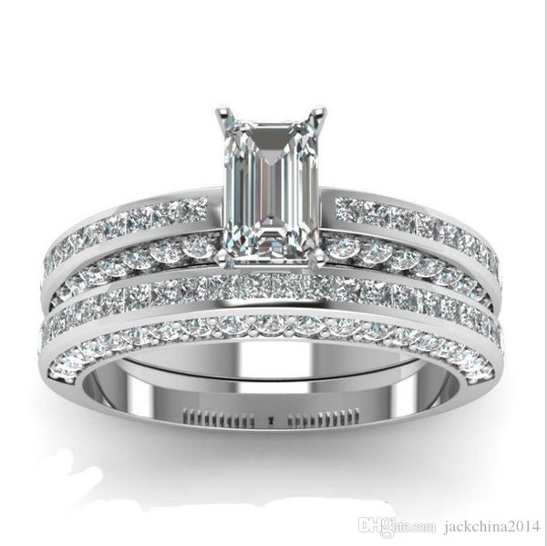 victoria wieck sparkling handmade jewelry couple rings 925 sterling silver eternity princess cut white z cz diamond bridal ring set gift, Slivery;golden
victoria wieck sparkling handmade jewelry couple rings 925 sterling silver eternity princess cut white z cz diamond bridal ring set gift, Slivery;golden