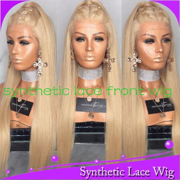 60cm 26in long straight synthetic glueless front lace wig blonde hair 86# hair color for woman, Black
60cm 26in long straight synthetic glueless front lace wig blonde hair 86# hair color for woman, Black