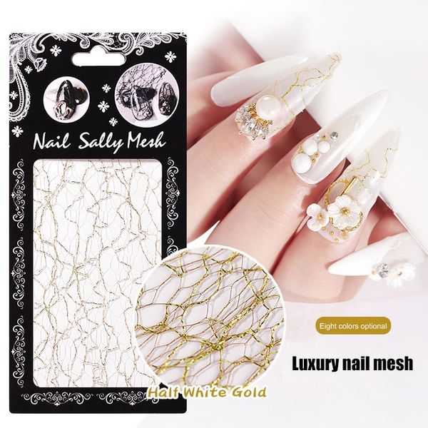 8pcs beautiful nail mesh gauze decoration diy nail painting supply art accessory s1, Silver;gold
8pcs beautiful nail mesh gauze decoration diy nail painting supply art accessory s1, Silver;gold