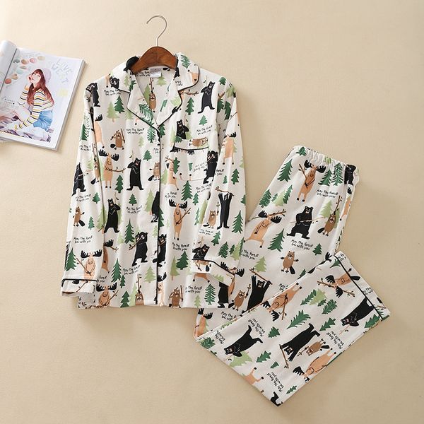 women's autumn&winter cartoon cotton pajamas long sleeve pajama set trousers flannel home clothes sleepwear pijama mujer, Black;red
women's autumn&winter cartoon cotton pajamas long sleeve pajama set trousers flannel home clothes sleepwear pijama mujer, Black;red