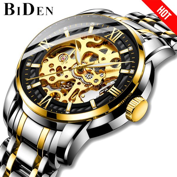 new biden fashion men automatic mechanical watch male skeleton design waterproof wristwatches stainless steel strap sports clock, Slivery;brown
new biden fashion men automatic mechanical watch male skeleton design waterproof wristwatches stainless steel strap sports clock, Slivery;brown
