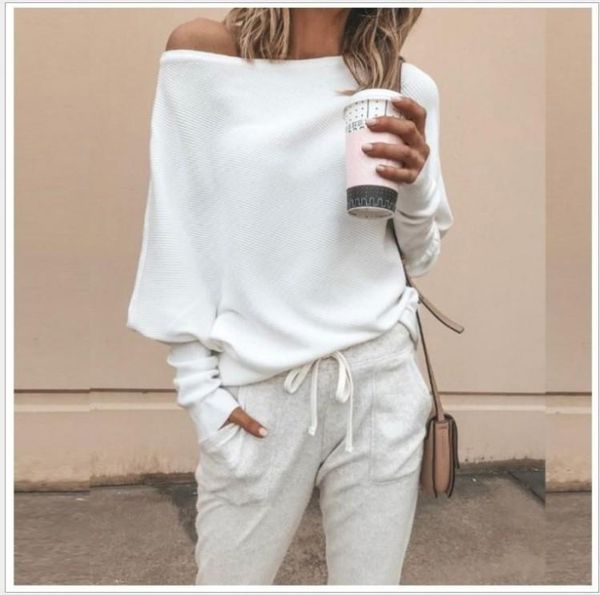 new fashion autumn winter women's clothing off shoulder sweaters casual long sleeve shirts s-5xl 2020, White;black
new fashion autumn winter women's clothing off shoulder sweaters casual long sleeve shirts s-5xl 2020, White;black