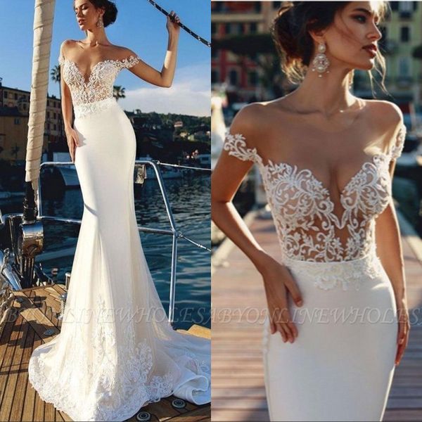 mermaid lace wedding dresses sheer neck becah bridal gowns sweep train custom made vestidos de novia backless wedding dress, White
mermaid lace wedding dresses sheer neck becah bridal gowns sweep train custom made vestidos de novia backless wedding dress, White