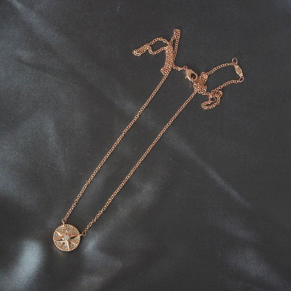 six star diamond necklace woman rose gold chains womens compass wedding ins jewelrys, Silver
six star diamond necklace woman rose gold chains womens compass wedding ins jewelrys, Silver