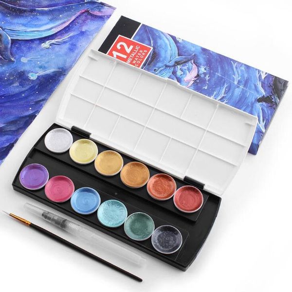 12 color gold paint watercolors metallic watercolor paint set with water brush for painting watercolor pigment art supplies
12 color gold paint watercolors metallic watercolor paint set with water brush for painting watercolor pigment art supplies
