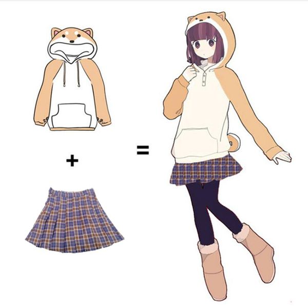 lolita girl cosplay neko atsume shiba inu husky hoodie coat dog pullover thicken flannel hooded sweatshirt skirt drop shipping, Black 
lolita girl cosplay neko atsume shiba inu husky hoodie coat dog pullover thicken flannel hooded sweatshirt skirt drop shipping, Black