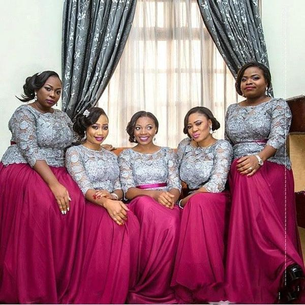 gray and fuchsia plus size bridesmaid dresses south african lace long sleeve chiffon long nigerian maid of honor gowns wedding party dress, White;pink
gray and fuchsia plus size bridesmaid dresses south african lace long sleeve chiffon long nigerian maid of honor gowns wedding party dress, White;pink