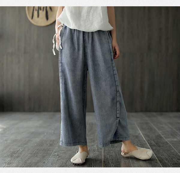 2020 summer jeans fashion women elastic waist loose the fork denim pants new casual female pocket all-match denim trousers, Blue
2020 summer jeans fashion women elastic waist loose the fork denim pants new casual female pocket all-match denim trousers, Blue