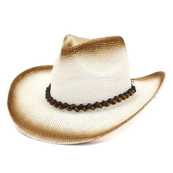wzcx 2019 fashion spray paint wooden beads casual straw hat tide cowboy outdoor wide brim beach hat women's, Blue;gray
wzcx 2019 fashion spray paint wooden beads casual straw hat tide cowboy outdoor wide brim beach hat women's, Blue;gray