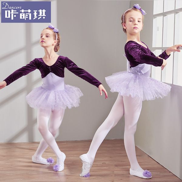 cotton ballet dress tutu ballet danse for girls kids children long sleeves tulle dance, Black;red
cotton ballet dress tutu ballet danse for girls kids children long sleeves tulle dance, Black;red
