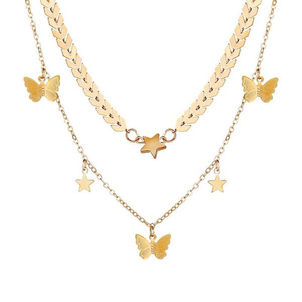 layered butterfly choker necklace for women gold color link chain butterfly star charm chocker for girls summer jewelry bijoux, Golden;silver
layered butterfly choker necklace for women gold color link chain butterfly star charm chocker for girls summer jewelry bijoux, Golden;silver