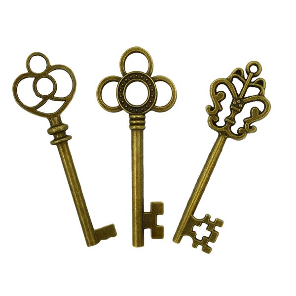 3 pieces skeleton key necklace charms pendant accessories for jewelry making diy necklace bracelet earrings craft bronze 60mm, Black
3 pieces skeleton key necklace charms pendant accessories for jewelry making diy necklace bracelet earrings craft bronze 60mm, Black