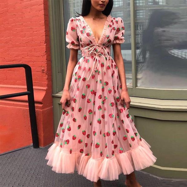 runway rhinestone diamonds strawberry pink mesh maxi dress women short puff sleeve v-neck lace-up bow tunic lolita dress, White
runway rhinestone diamonds strawberry pink mesh maxi dress women short puff sleeve v-neck lace-up bow tunic lolita dress, White