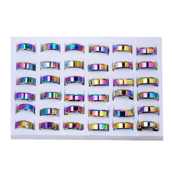 36pcs rainbow colorful stainless steel finger rings band 8mm with box, Golden;silver
36pcs rainbow colorful stainless steel finger rings band 8mm with box, Golden;silver