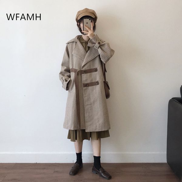 women's woolen coat stripe was thin and loose in the long windbreaker thickened double-breasted winter temperament female jacket, Black
women's woolen coat stripe was thin and loose in the long windbreaker thickened double-breasted winter temperament female jacket, Black
