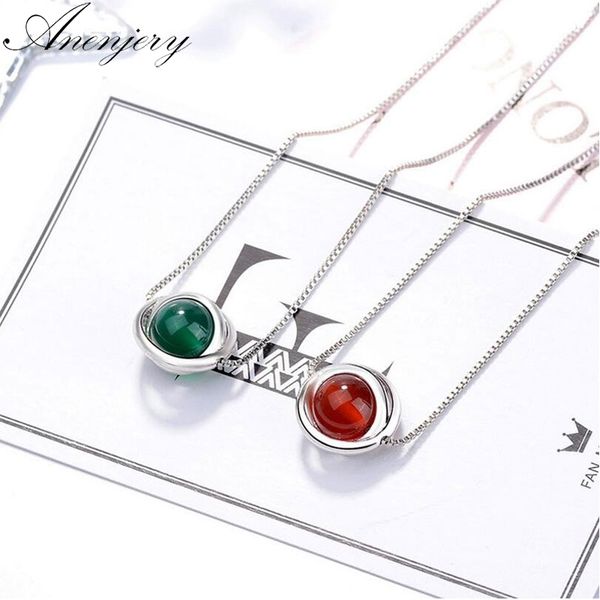 anenjery 925 sterling silver red green stone pendant necklaces for women short clavicle chain choker collares s-n214
anenjery 925 sterling silver red green stone pendant necklaces for women short clavicle chain choker collares s-n214