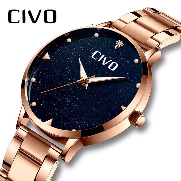 civo rose gold watch women watches ladies creative clock stainless steel women's bracelet watches montre femme, Slivery;brown
civo rose gold watch women watches ladies creative clock stainless steel women's bracelet watches montre femme, Slivery;brown