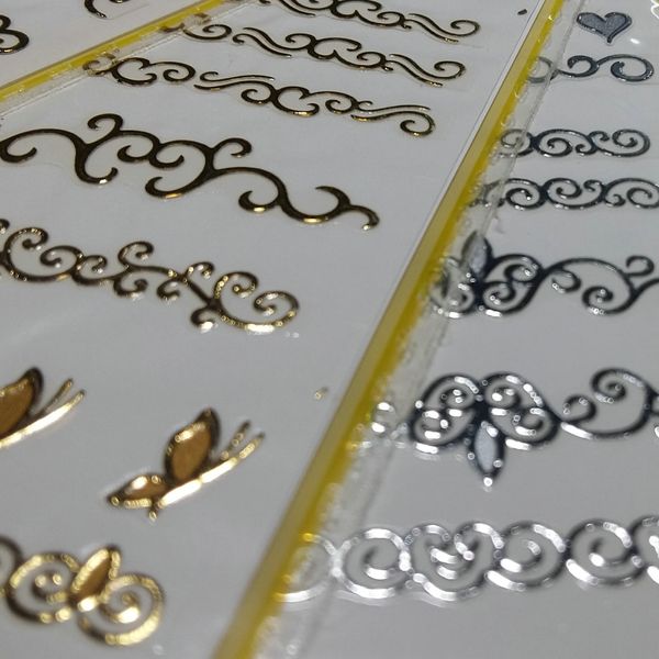 16pcs metal gold & silver bling nail art metallic metalic decal transfer sticker 3d glitter swirls back adhesive appliques manicure diy new, Black
16pcs metal gold & silver bling nail art metallic metalic decal transfer sticker 3d glitter swirls back adhesive appliques manicure diy new, Black