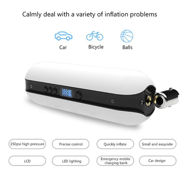 intelligent rechargeable portable car tire bike pump pressure auto electric air inflator bicycle pump with lcd display 
intelligent rechargeable portable car tire bike pump pressure auto electric air inflator bicycle pump with lcd display