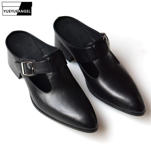 2019 new mens buckle real leather slippers summer genuine leather pointed toe high heels sandals black blue dress shoes quality
2019 new mens buckle real leather slippers summer genuine leather pointed toe high heels sandals black blue dress shoes quality