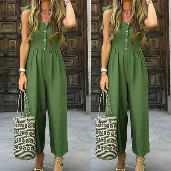 2019 new green simple jumpsuit womens casual summer solid color with buttons shoulder strap bandagws casual jumpsuit overalls c, Black;white
2019 new green simple jumpsuit womens casual summer solid color with buttons shoulder strap bandagws casual jumpsuit overalls c, Black;white
