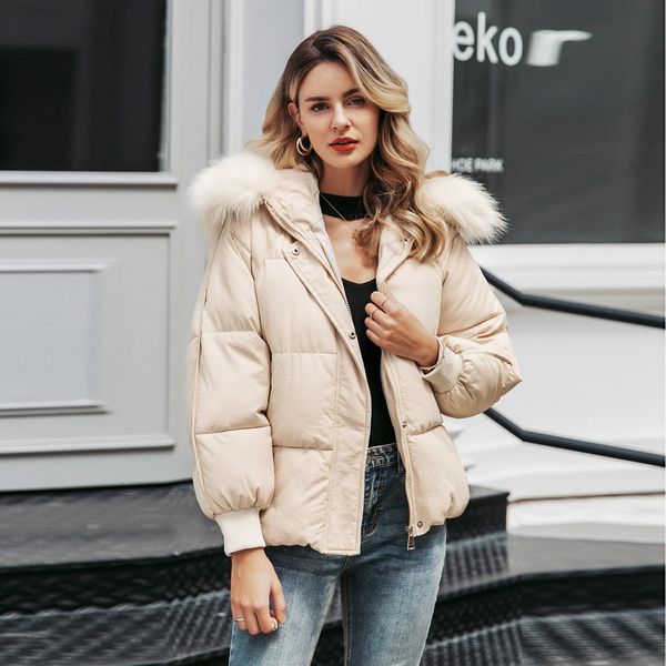 2019 winter hooded parkas women big fake fur down cotton jacket coat ladies warm loose cotton padded coats female overcoat#g30, Black
2019 winter hooded parkas women big fake fur down cotton jacket coat ladies warm loose cotton padded coats female overcoat#g30, Black
