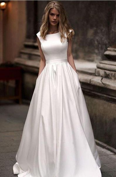 stain crew wedding dresses with pocket v backless vestido de novia satin white sleeveless bridal gowns floor length wedding gown
stain crew wedding dresses with pocket v backless vestido de novia satin white sleeveless bridal gowns floor length wedding gown