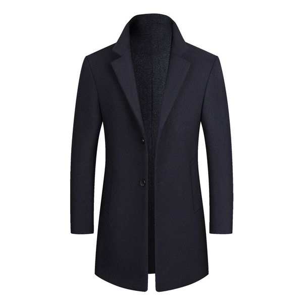 men's casual slim overcoat jacket warm thicken woolen long overcoat slim male business single-breasted trench coat, Black
men's casual slim overcoat jacket warm thicken woolen long overcoat slim male business single-breasted trench coat, Black
