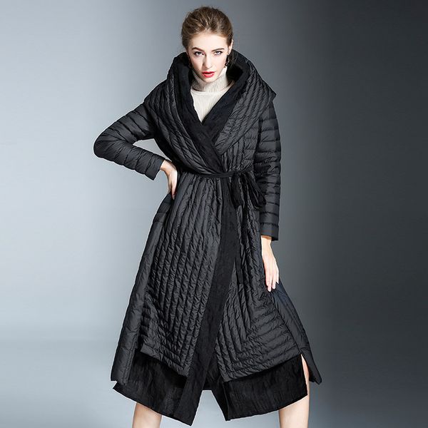 women's down & parkas fashion tide winter female black hooded bandage waist thin jacket linen hemline coat ye917
women's down & parkas fashion tide winter female black hooded bandage waist thin jacket linen hemline coat ye917