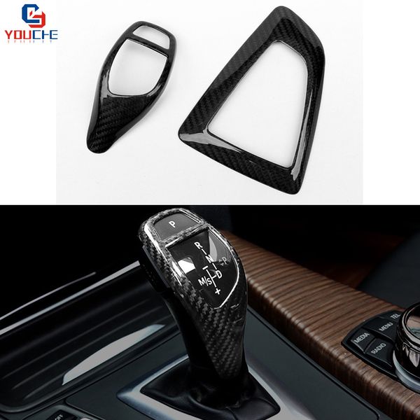 

carbon fiber gear shift knob cover handle shifter basement surround cover for 1 2 3 4 5 6 7 x1 x3 x4 x5 x6 all series