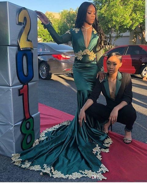green mermaid evening dresses with gold applique 2019 new design selling taffeta african deep v-neck formal prom party gowns e029, Black;red
green mermaid evening dresses with gold applique 2019 new design selling taffeta african deep v-neck formal prom party gowns e029, Black;red