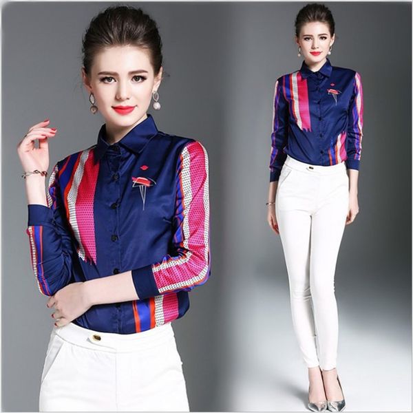 new spring runway luxury fashion print collar womens ladies casual office button front lapel neck long sleeve slim shirt blouse, White
new spring runway luxury fashion print collar womens ladies casual office button front lapel neck long sleeve slim shirt blouse, White