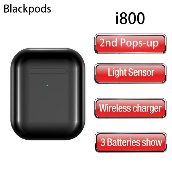 Последние Blackpods i800 Pop-up Bluetooth гарнитуры Smart light sensor 46g беспроводные наушники TWS 5.0 нау
Последние Blackpods i800 Pop-up Bluetooth гарнитуры Smart light sensor 46g беспроводные наушники TWS 5.0 нау