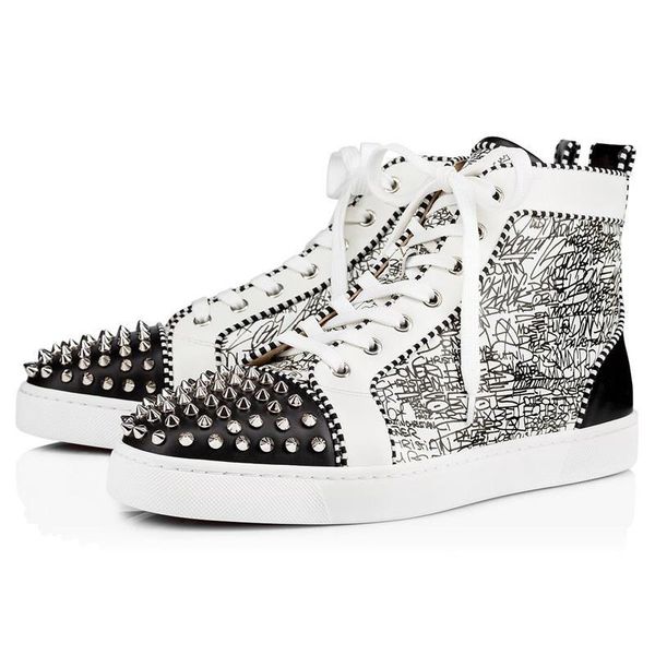 designer shoes men women chaussures studded spike sneakers triple black white red leather suede flat bottoms casual shoe 36-47 l14
designer shoes men women chaussures studded spike sneakers triple black white red leather suede flat bottoms casual shoe 36-47 l14