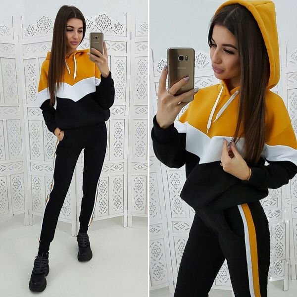 women 2 pcs running set autumn hoodies pants tracksuit sports fitness casual hoodies patchwork sportswear sets, Black;blue
women 2 pcs running set autumn hoodies pants tracksuit sports fitness casual hoodies patchwork sportswear sets, Black;blue