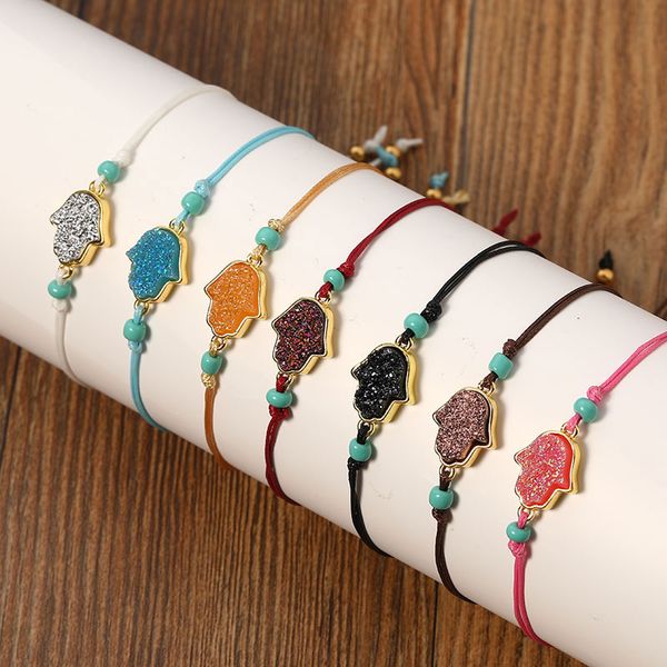 hamsa hand rope drusy druse bracelet fatima palm knitted knot bracelets jewelry gift for men women ing, Golden;silver
hamsa hand rope drusy druse bracelet fatima palm knitted knot bracelets jewelry gift for men women ing, Golden;silver