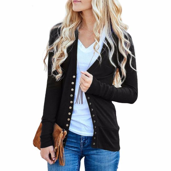 autumn and winter women's new fashion single-breasted jacket solid color wild loose knit casual cardigan vadim ladies lc85243, White;black
autumn and winter women's new fashion single-breasted jacket solid color wild loose knit casual cardigan vadim ladies lc85243, White;black