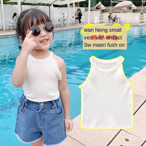 20 girls knitted sling children's vest solid sling lace lace color t-shirt fashion, Blue
20 girls knitted sling children's vest solid sling lace lace color t-shirt fashion, Blue